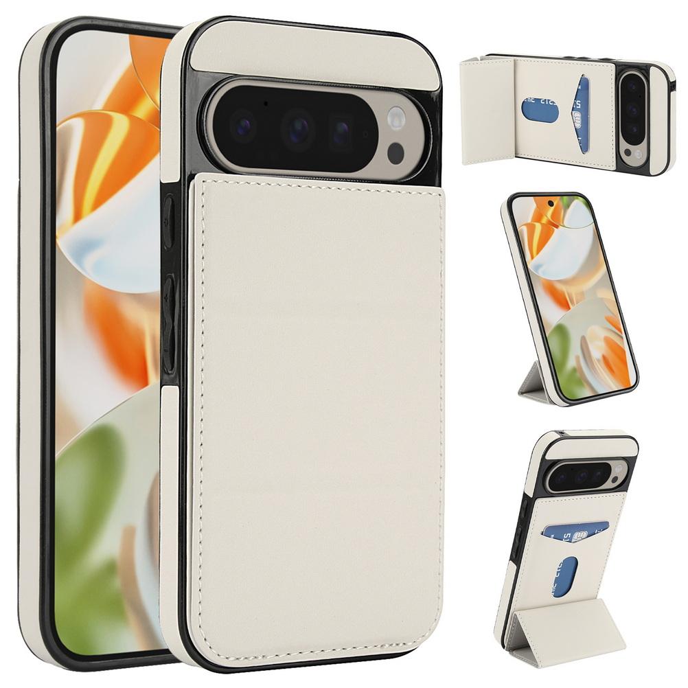 Leather Tri-fold Magnetic Stand with Credit Card Case For Google Pixel 9 Pro XL Pixel 9a 8A Pixel 8 Pro  Protect Cover