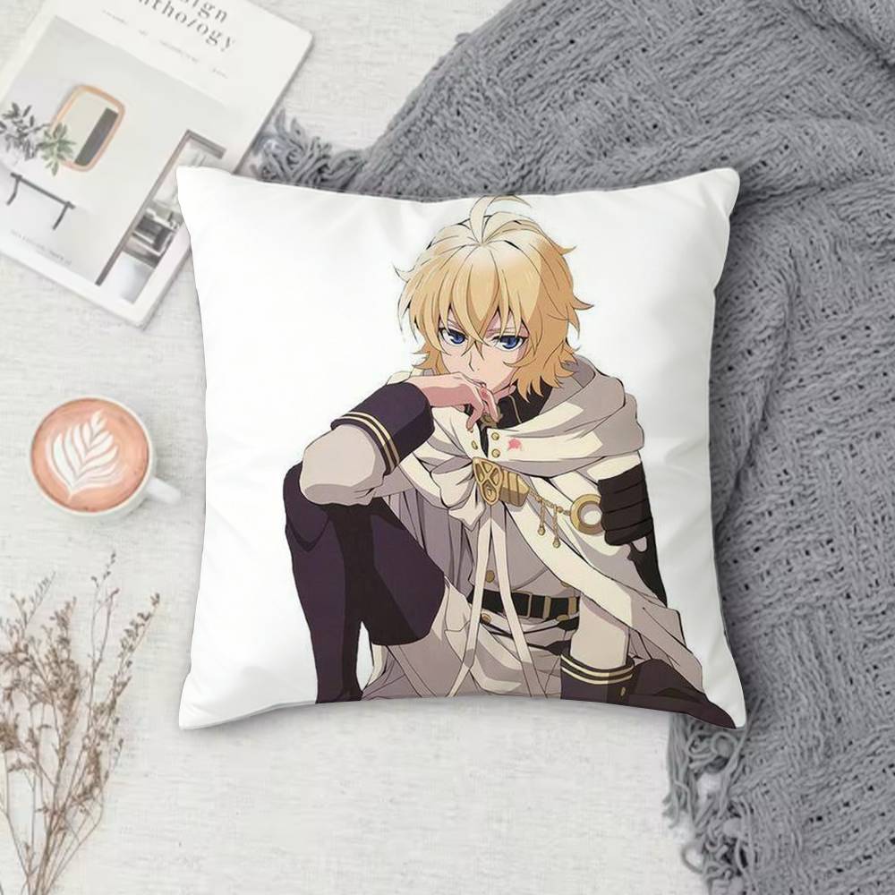Seraph of the End Doublesided Printed Square Pillow Cover Decorative Cushion Cover for Sofa Bedroom Bedside