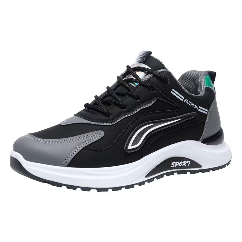 Men's shoes spring and autumn waterproof leather surface sports casual running shoes low top lightweight comfortable soft sole outdoor shoes