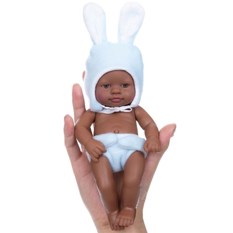 7Inch Vinyls Reborns Doll Life Like Reborns African Baby Dolls For Child Soothing And RolePlaying Education Toy