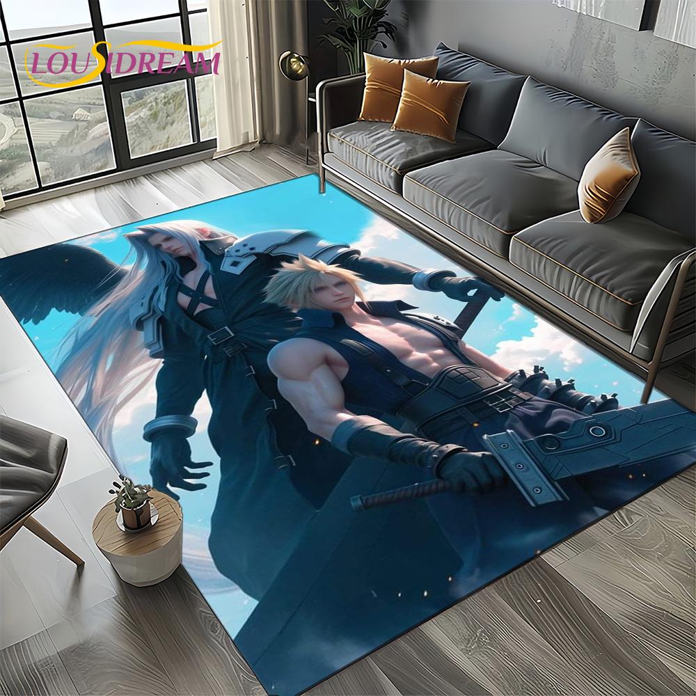 27 Style New Sephiroth Final Fantasy Games Cloud Tifa Aerith Carpet Rug for Living Room Bedroom Home Sofa,Kid Non-slip Floor Mat