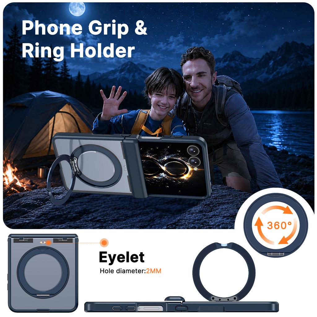 Matte Magnetic Phone Case For Samsung Z Flip 8 7 Flip8 Flip7 5G 360 Rotating Kickstand For Magsafe Hinge Full Protection Cover