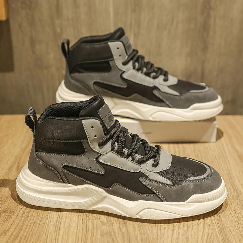 

Men s Casual Shoes Platform comfortable Sneakers Wear Resistant Leather Shoes Men Sneakers Outdoor Sports Shoes Zapatos Hombres 39 чорний