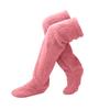 1 par Kvinner Høst Vinter Over Kne Fuzzy Sokker Ensfarget Plysj Lår Høye Sokker Tykke lodne Støvlesokker Beinvarmere
