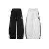 Unisex Relaxed Fit Waffle Knit Jogger Pants With Embroidered Patch Drawstring Waist