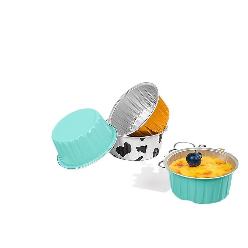 Wutuo Cow Print Disposable Foil Baking Cups with Lids & Spoons