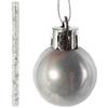 Set of 16 Plastic Baubles In a 3 Cm Silver Tube