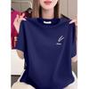 Korean Style Casual Women's Summer Slimming Print T-Shirt, Perfect for Middle-aged and Elderly
