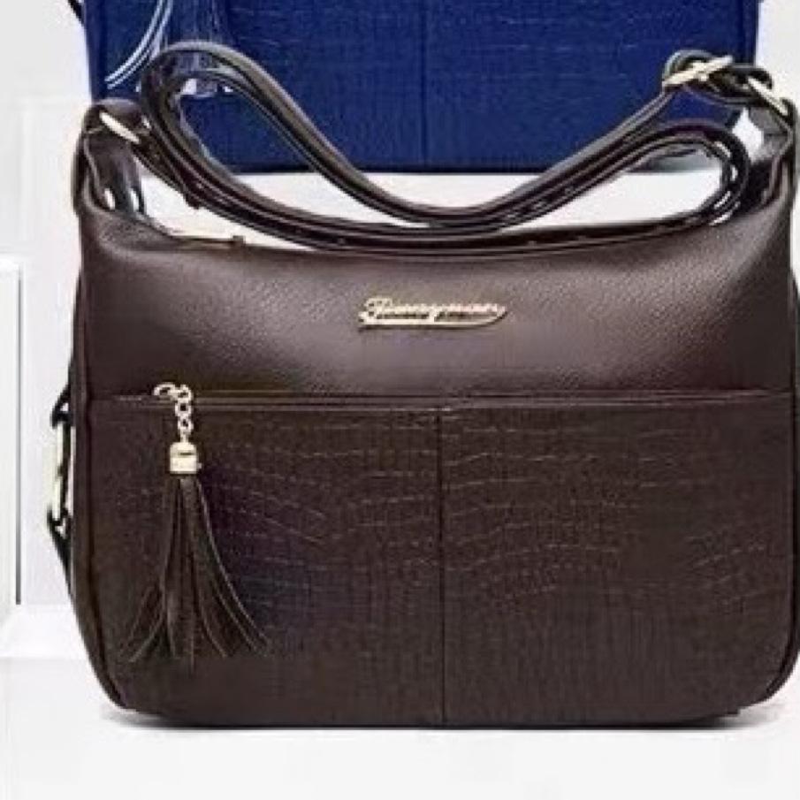 

New Women s Bag, Soft Leather Mother Bag, Simple and Stylish Large Capacity Shoulder Bag, Crossbody Bag 30*12*20 кавовий