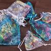 100pcs Organza Gift Bag Jewelry Packaging Drawstring Bag Multi-size Colorful Trees Printing Wedding Candy Bag Party Supplies