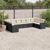 Vidaxl 10-Cz. Garden Lounge Set, Cushions Black Rattan Pe