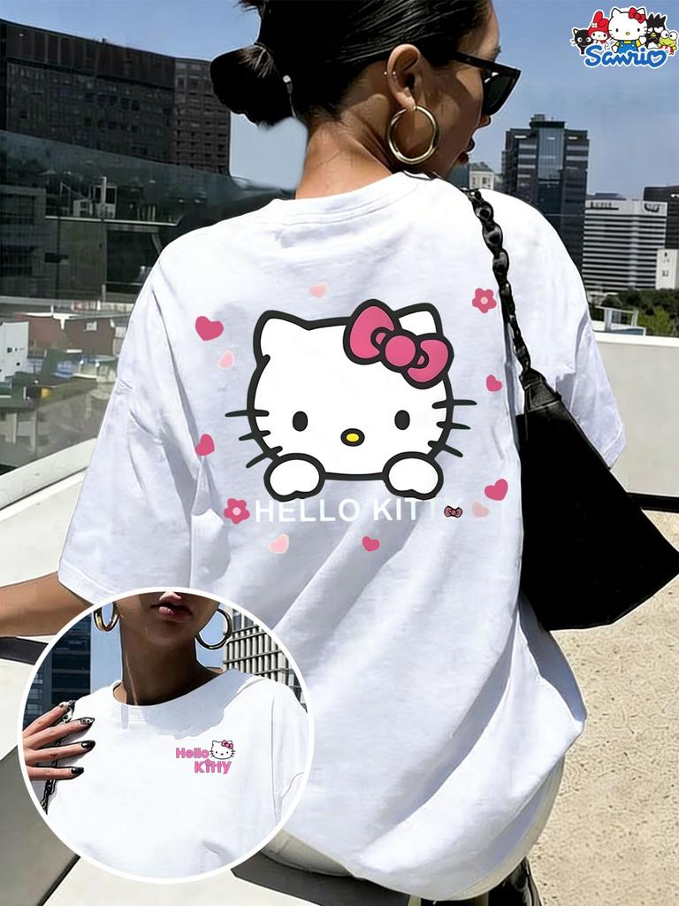 Summer 2026 Tshirt Premium Cotton White Heart with Floral Print Back Unisex Casual