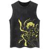 Men Harajuku Black Washed T-Shirt Hip Hop Streetwear Japan Anime Graphic Cotton Casual Tshirt Summer Short Sleeve Tops T Shirt