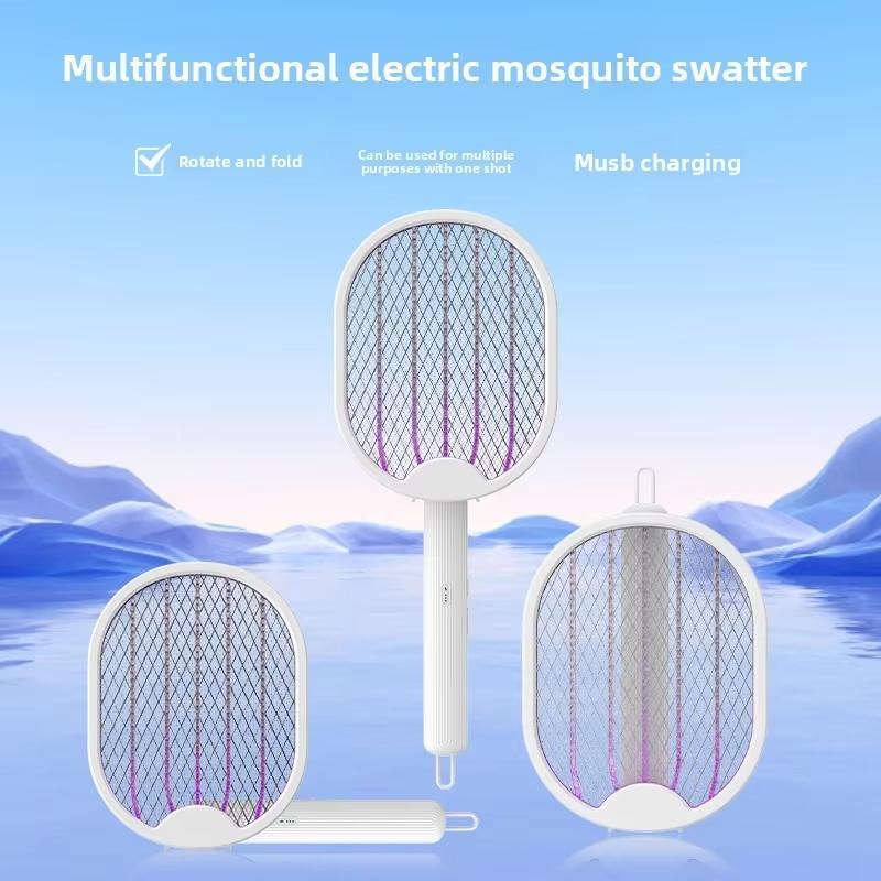 Foldable Fly Insect Racket,Fly Insect Zappers USB Rechargeable For Indoor And Outdoor With UV Light Bug Zapper 3000V