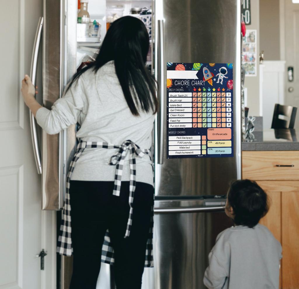 Inkdotpot Magnetic Dry Erase Weekly  Daily Chore Chart Schedule Board for Kids Chores Reward Chart,Good Behavior Chart