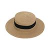 Beach Hat with Wrap-Around Brim, UV Protection Breathable Natural Straw Hat, Flat Top Summer Sun Hat for Beach Vacation Tropical Travel Outdoor