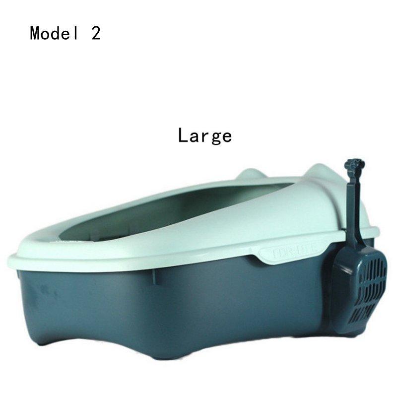 Semi-enclosed Feces Basin Cat Litter Box Cat Toilet Pet Supplies, High Border Splash Cat Litter Box