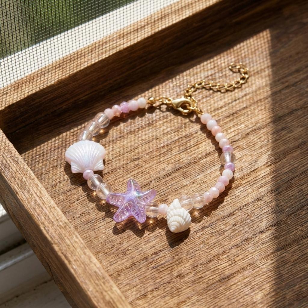 Resin Starfish Shell Conch Rice Beaded Bracelets For Women Men Trendy Sea Star Ocean Beach Bangle Summer Holiday Party Jewelry