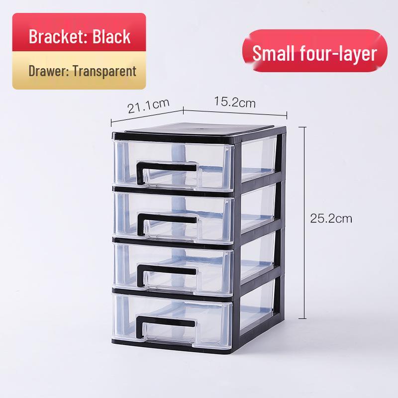 Transparent Multi-layer A4 Desktop Organizer: Simple Plastic Drawer-type Storage for Office Documents
