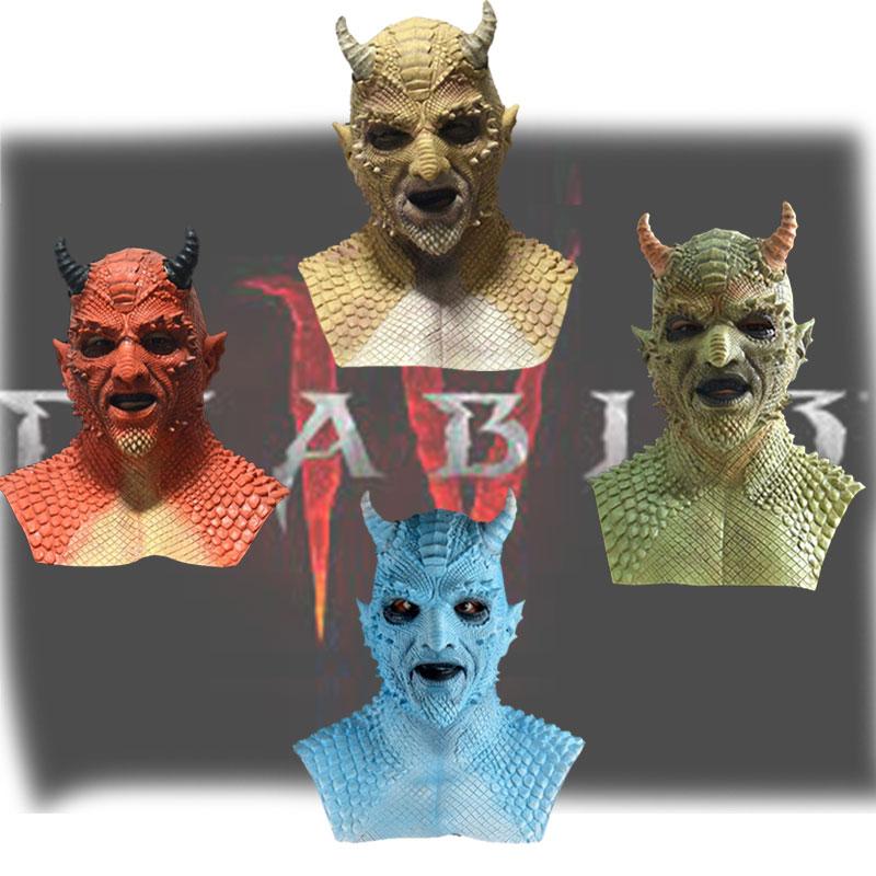Diablo Demon Belial Mask Latex Headgear Game Roleplaying Halloween Toy Funny