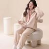 Coral Fleece Pajama Set Thick Double Layer Soft Loungewear Men Women Winter Homewear