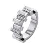 Inlaid Decoration Steel Ring Women's Steel 13099831 35000322B-Steel Color 52