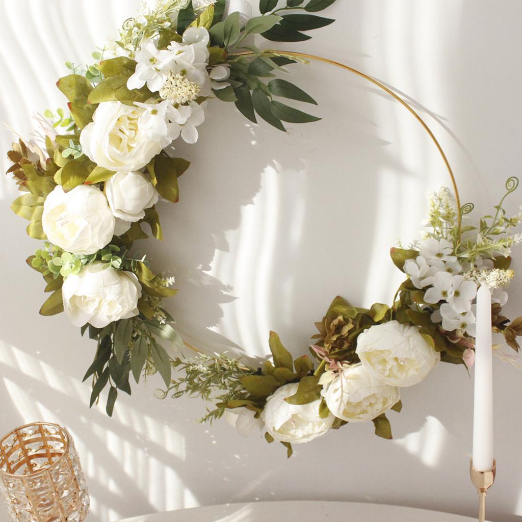 Simulation Peony Wreath Home Door Decorations Wall Hanging Artificial Peony Wreath Wedding