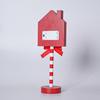 Christmas Street Sign Light with Bowknot Santa Stop Here North Pole Letter Vintage Reusable Xmas Holiday Decoration Desktop Guideboard LED Lamp