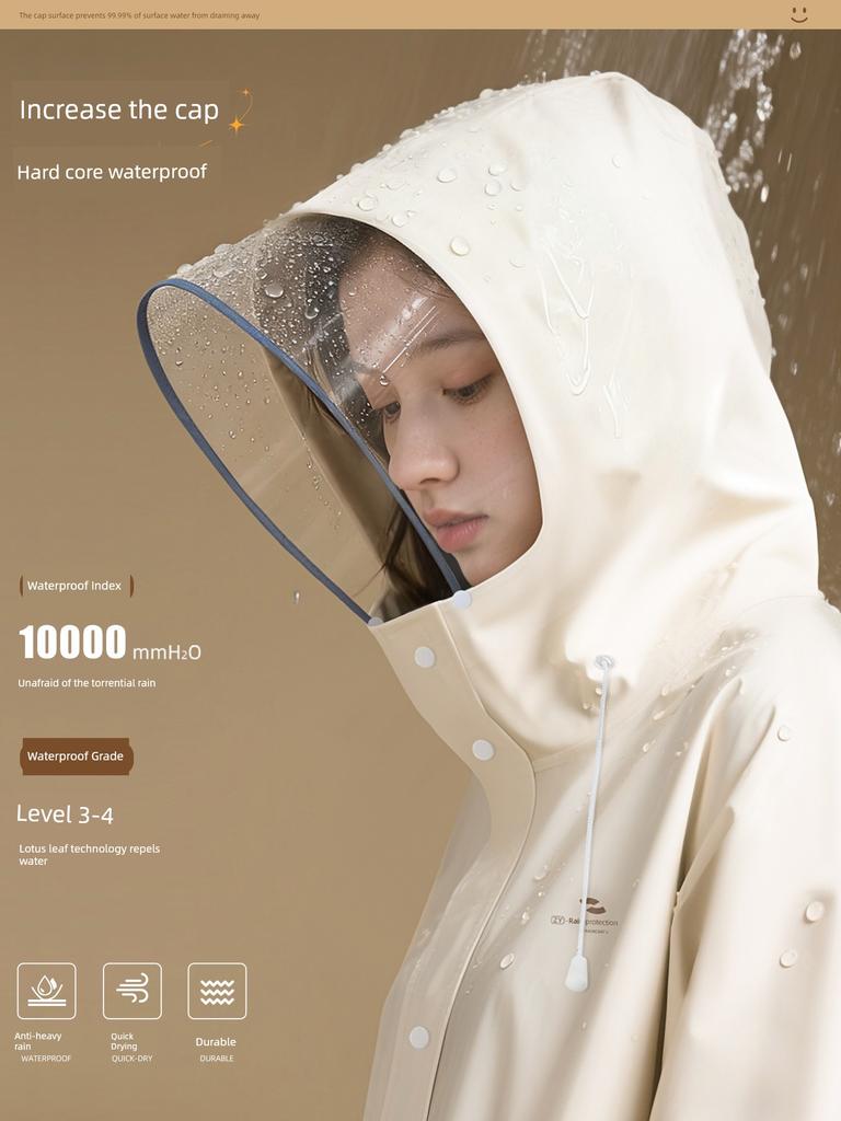 All-In-One Raincoat for Women, Long Style, Full-Body Storm-Proof, Adult Outdoor Poncho, Suitable for Electric Vehicles and Students Going to School