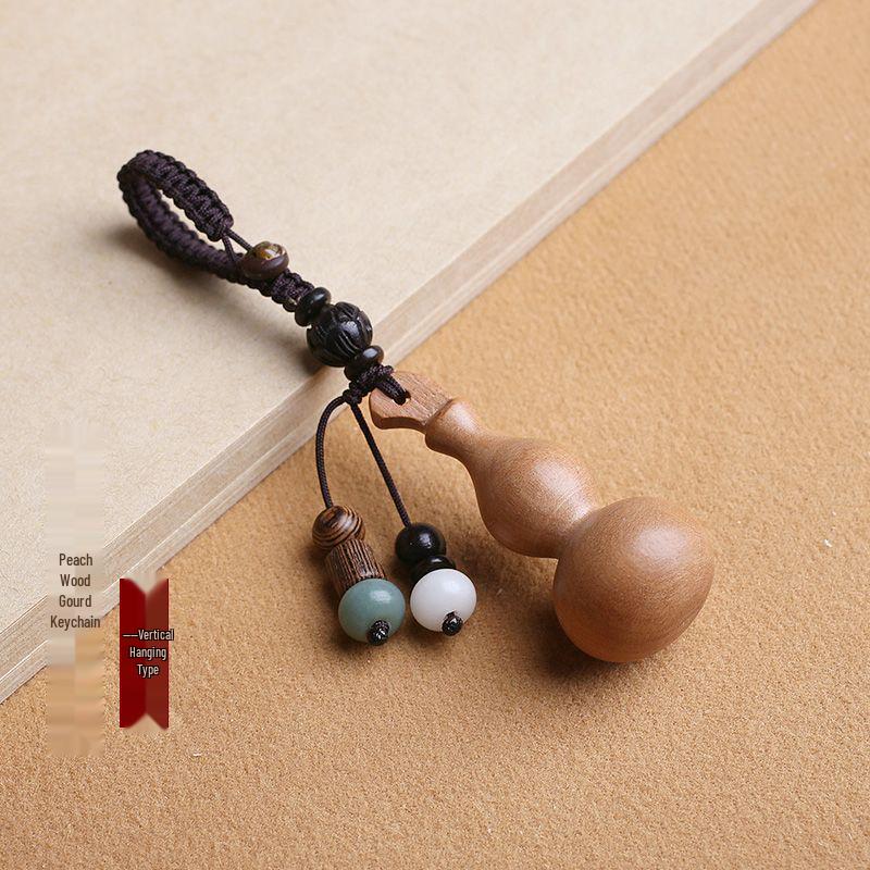 Handcrafted Sandalwood Gourd Keychain Pendant for Men, Women, and Couples
