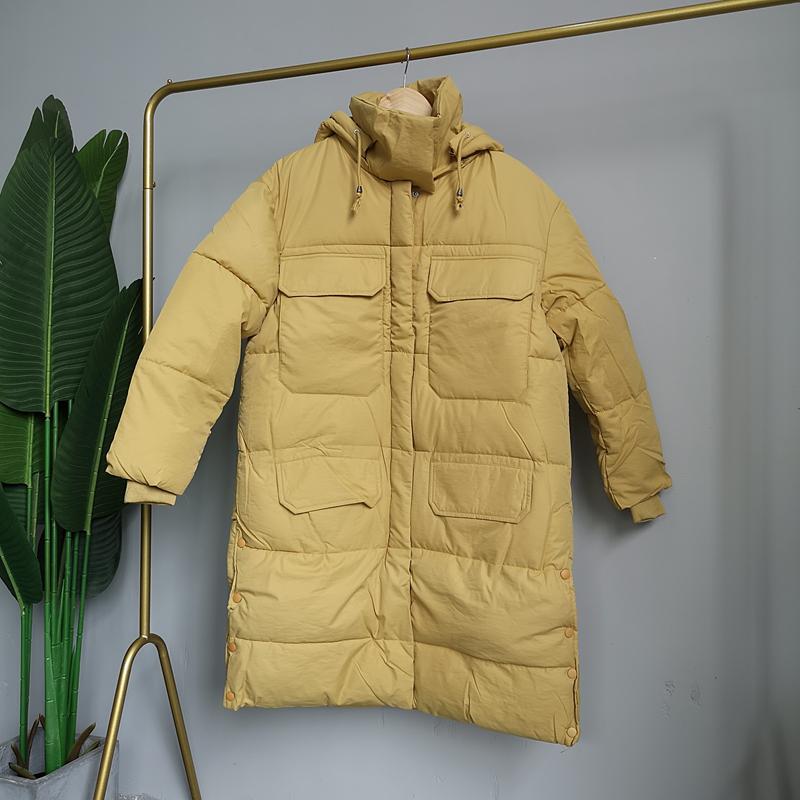 Women's Winter Solid Color Stand Collar Hooded Warm Chic Padded Jacket Coat Outwear