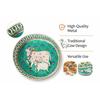 Handcrafted German Silver Pichwai Cow Design Tray 8 Inch | Round Pooja Thali | Decorative Serving Tray