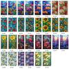 Colorful Retro Floral & Bird Static Cling Window Film - No Glue, Removable