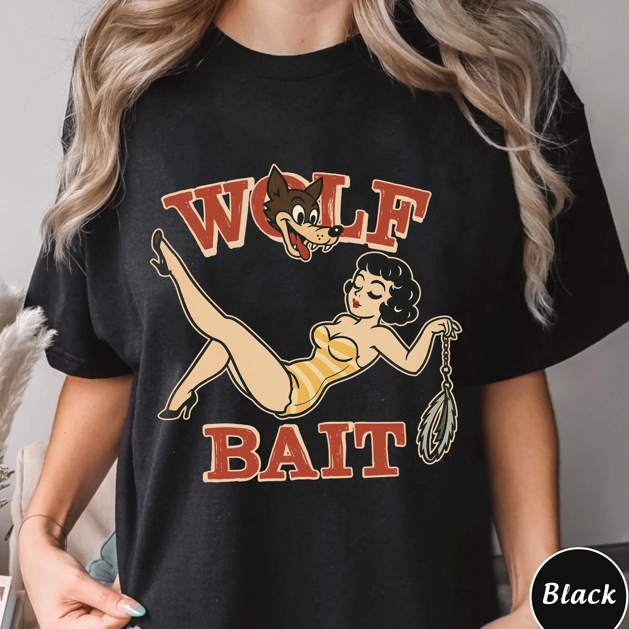 

Wolf Bait ShirtTrending Unisex Tee ShirtUnique Shirt Gift Summer Unisexs and Womens Loose and Breathable Tshirt Top S