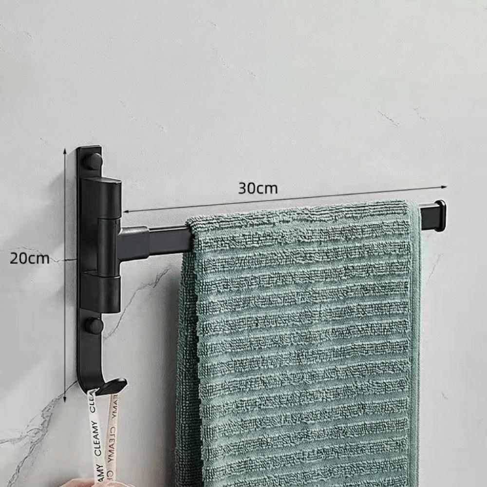 No Drill Installation Wall Mounted Towel Rack Swing Arm Towel Bar Bathroom Storage