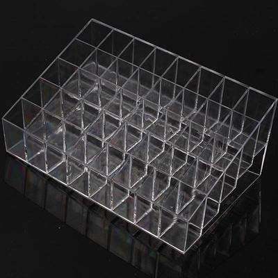 Trapezförmiges, klares Make-up-Display mit 40 Gittern, Lippenstiftständer, Kosmetik-Organizer, Halterbox