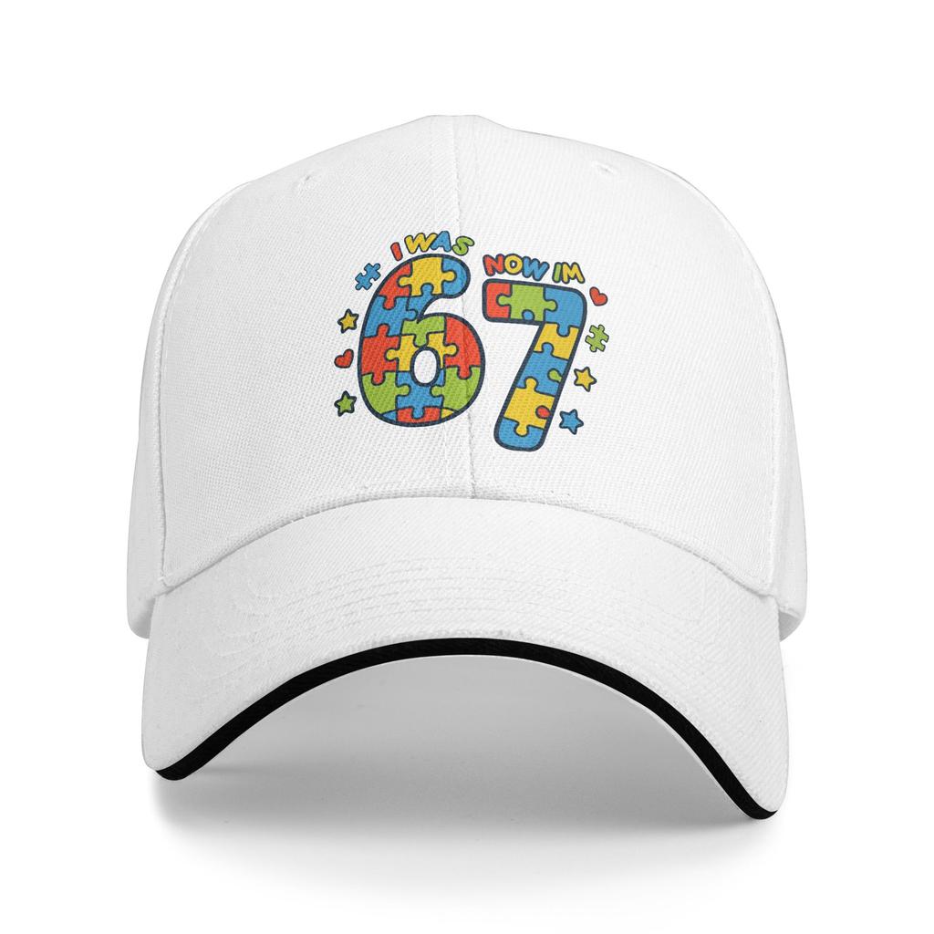 7 Year Old Autism Birthday I was 6 Now Im 7 Funny Six Seven Baseball Cap Couple Trucker Hat Summer Running Hippie Baseball Caps