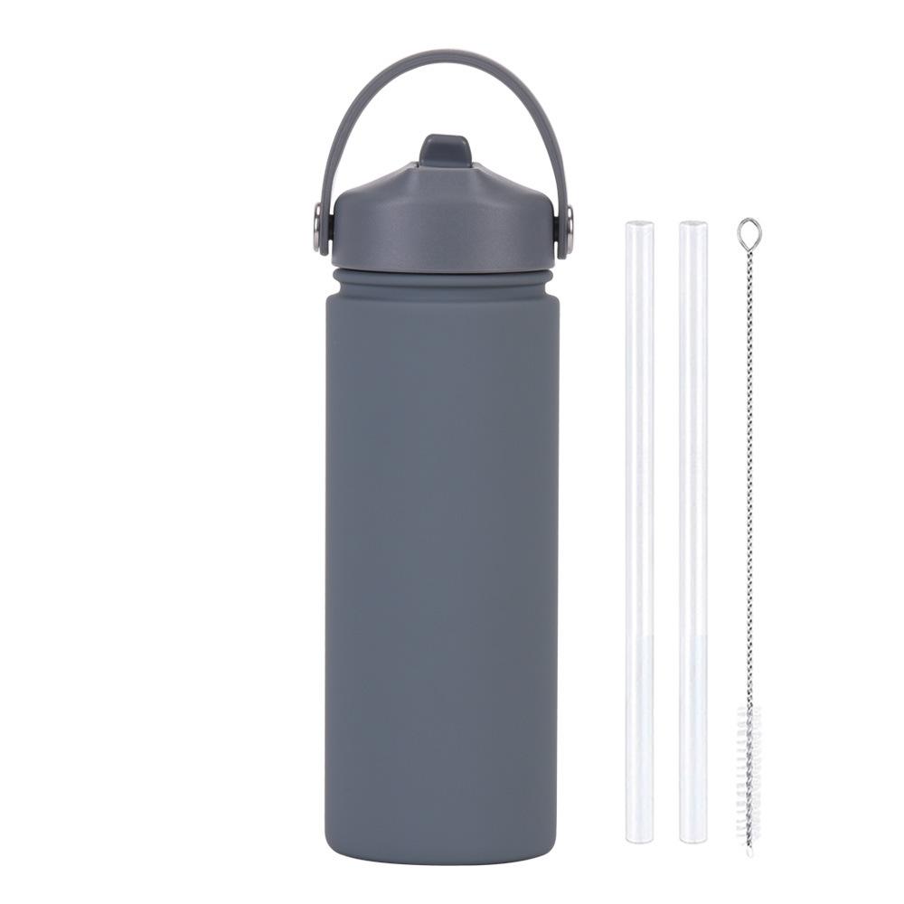 

500Ml Stainless Steel Sports Water Cup Wide Mouth Portable Bottle Outdoor Suction Nozzle Thermos Cup 500ml темно-серого