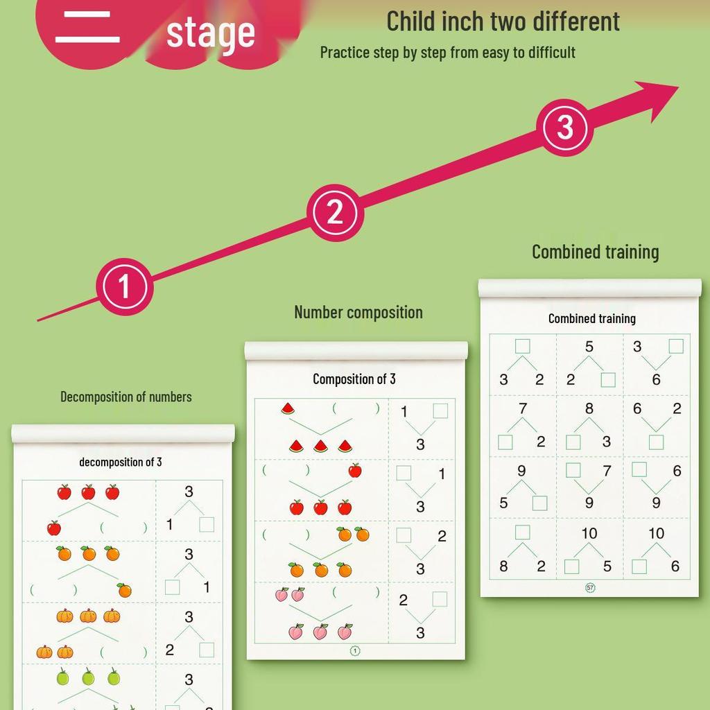 Kindergarten Pinyin & Math Workbook: 30 Daily Mental Arithmetic Questions