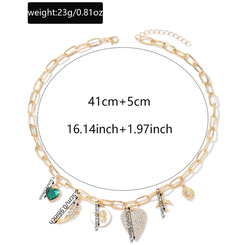 Love necklace European and American jewelry fashion niche light luxury high-end flower gemstone accessories collarbone chain