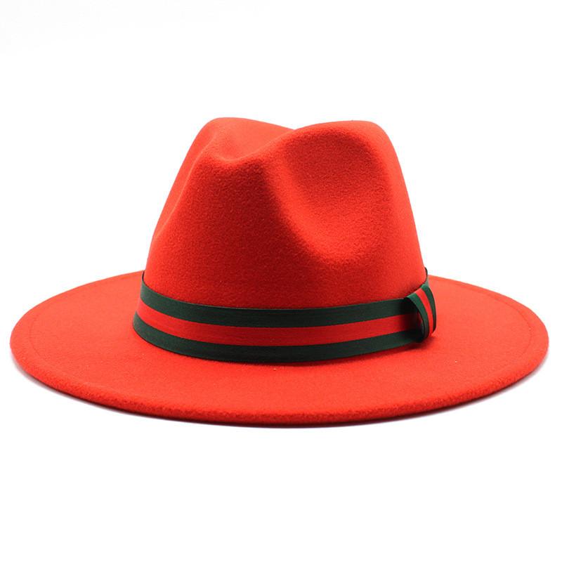 Fall Winter Fedora Hat For Men Women With Leopard Print Wool Felt Wide Brim Sun Protection