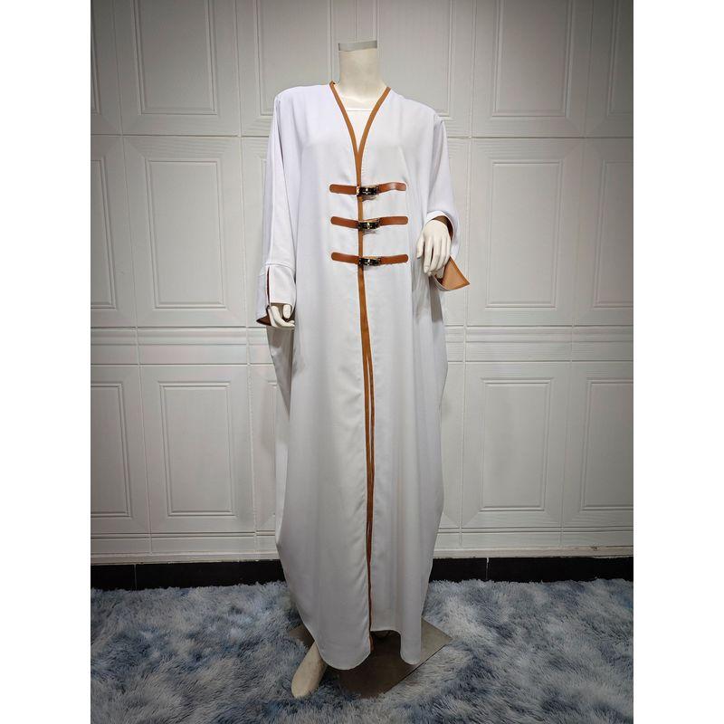 Indonesia Middle East Amazon Fashion Cardigan Leather Ring Turkey Colorblock Robe Outwear Arab Outwear Coat