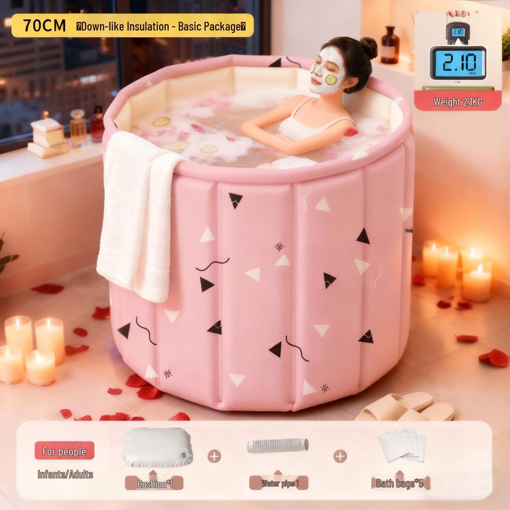Foldable Bath Tub: Adult & Child Enlarged, Thickened for Full-Body Bathing & Baby Swimming