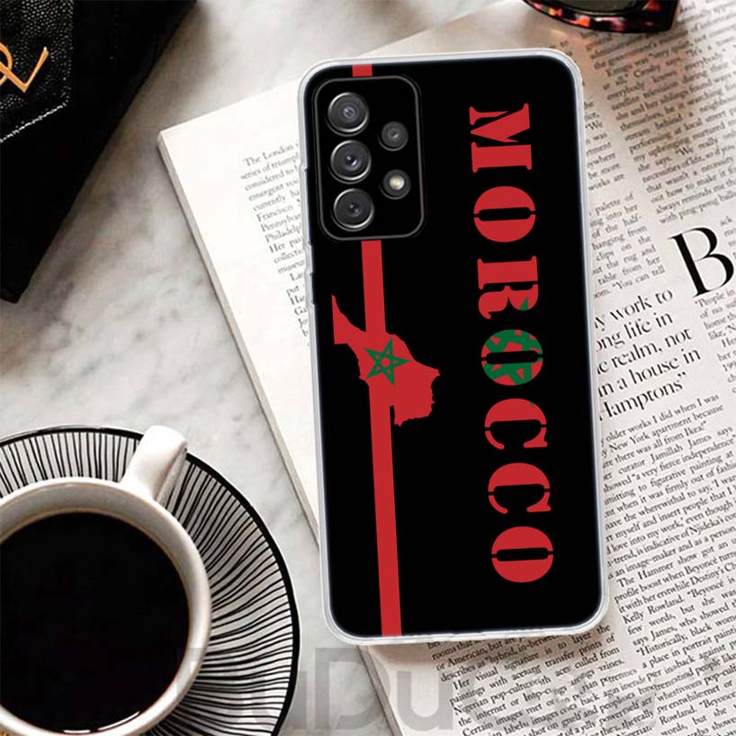 Morocco Flag Phone Case For Samsung Galaxy A15 A14 A54 A13 A53 A12 A52S A55 A22 A23 A24 A32 A33 A34 A25 A35 A03S A04S A02S For S