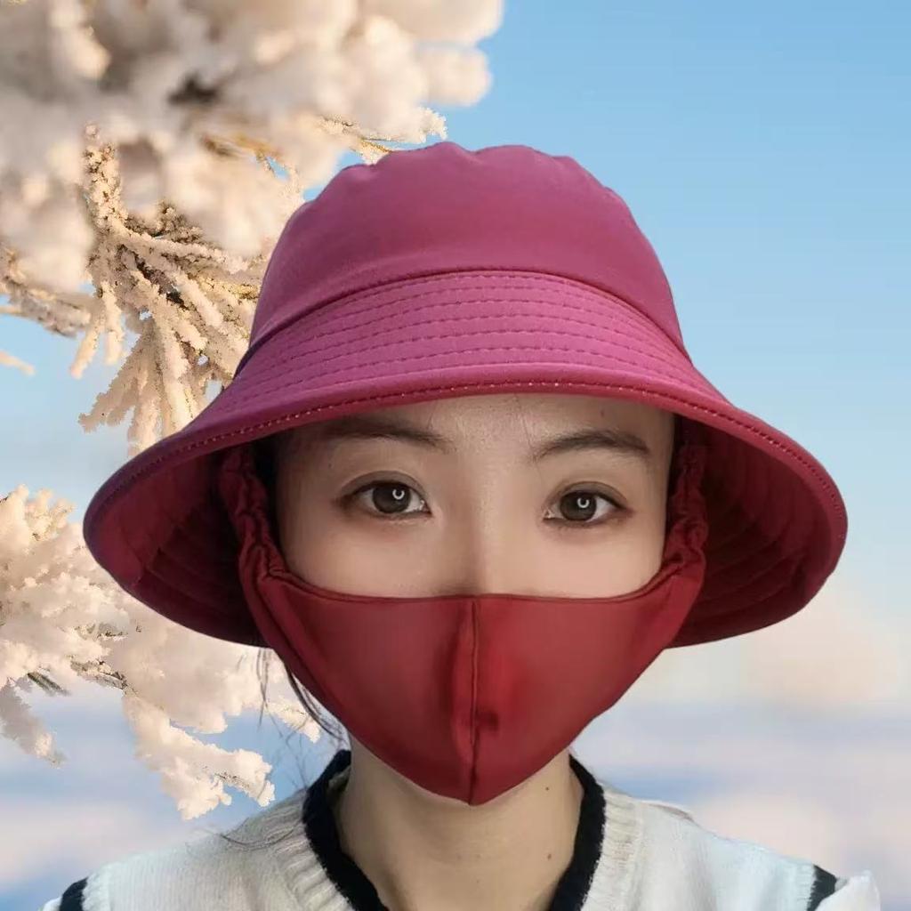 Chapeau de soleil d'été chapeau seau chapeau avec masque intégré protection solaire d'été chapeau de soleil protection solaire extérieure chapeau pour le visage