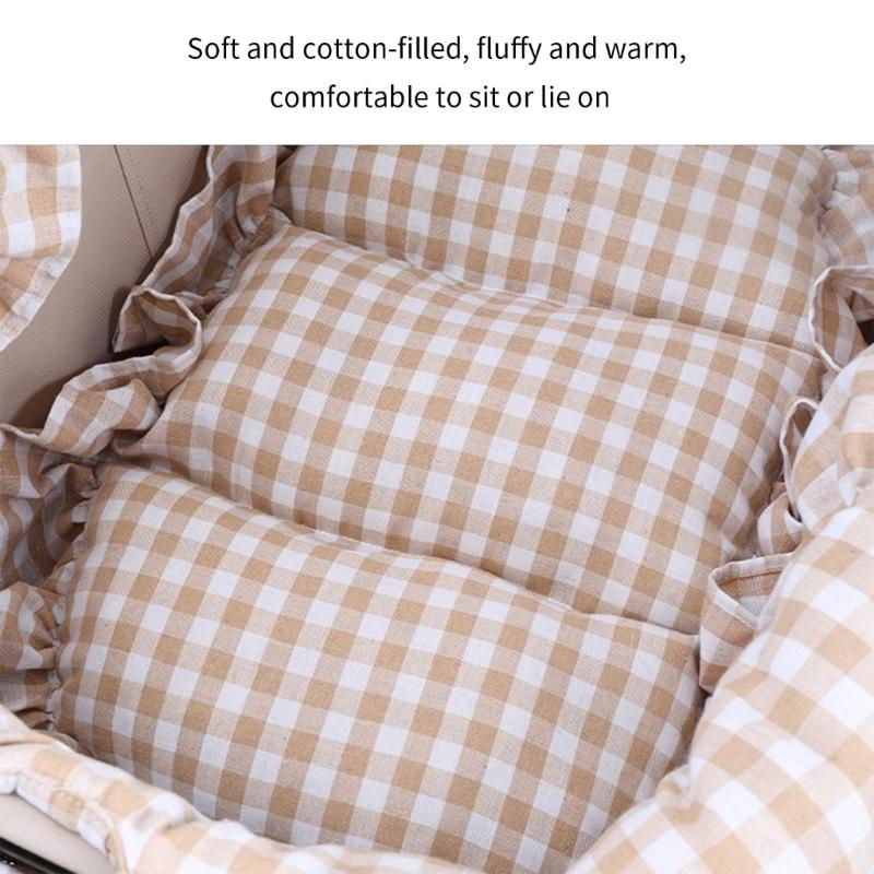 Pet Strollers Pad with Pillow for Pushchair Use Strong Polyester Fabric Thicken Cushion for Small Animal Outdoor Use