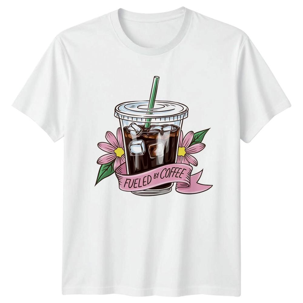 Fueled By Coffee Unisexs TShirt Iced Coffee Coffee Birthday Gift For Her S