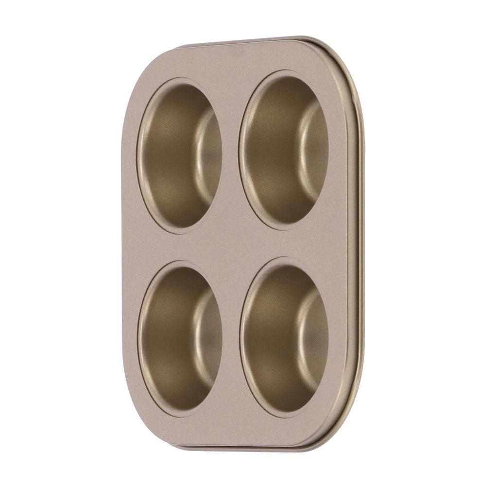 Non-Stick Coating Cupcake Baking Pan 4-Cavity Baking Mold Pan Durable Muffin Pan Oven Baking
