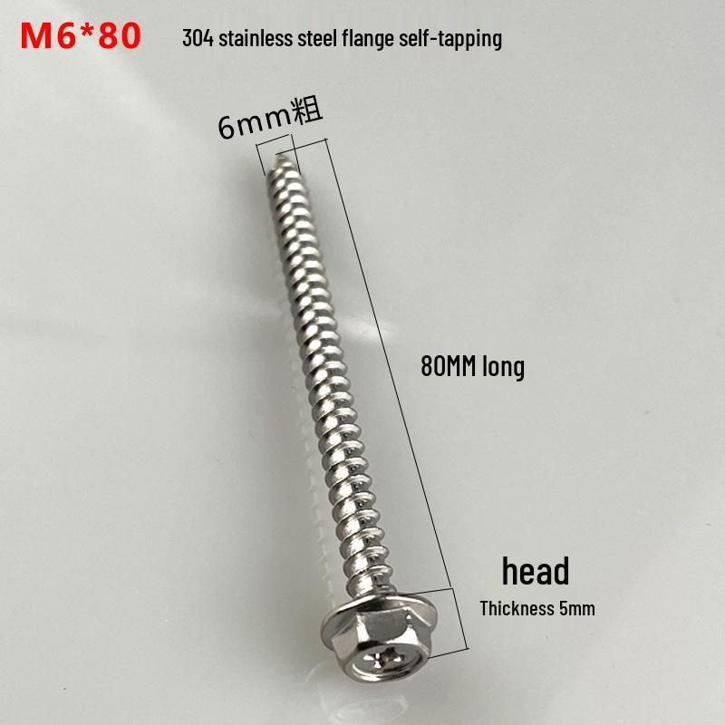 Hex Flange Phillips Self-Tapping Screw with Washer for Bathroom Cabinet and Washbasin