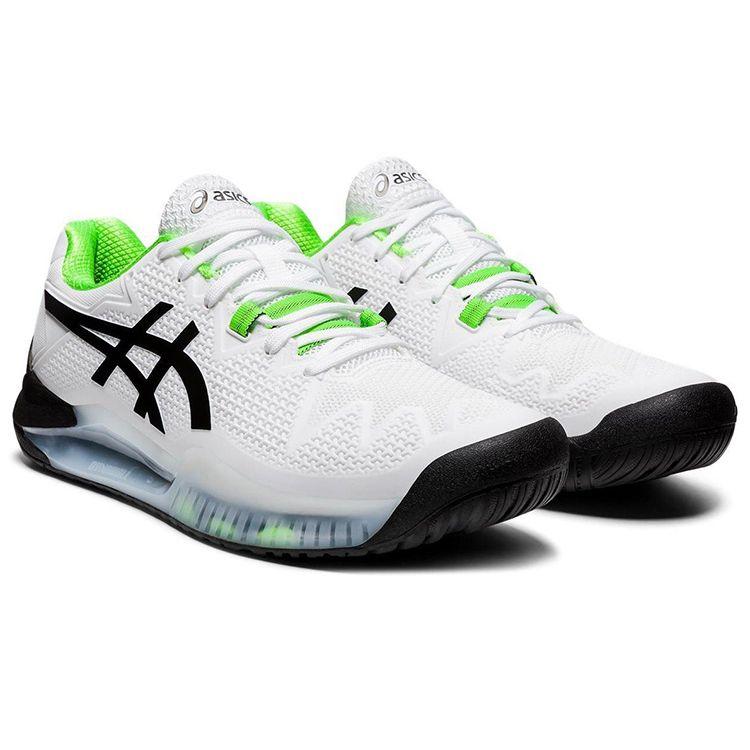 Asics Gel Resolution 8 White Green Gecko Men Sneakers 1041A079-105